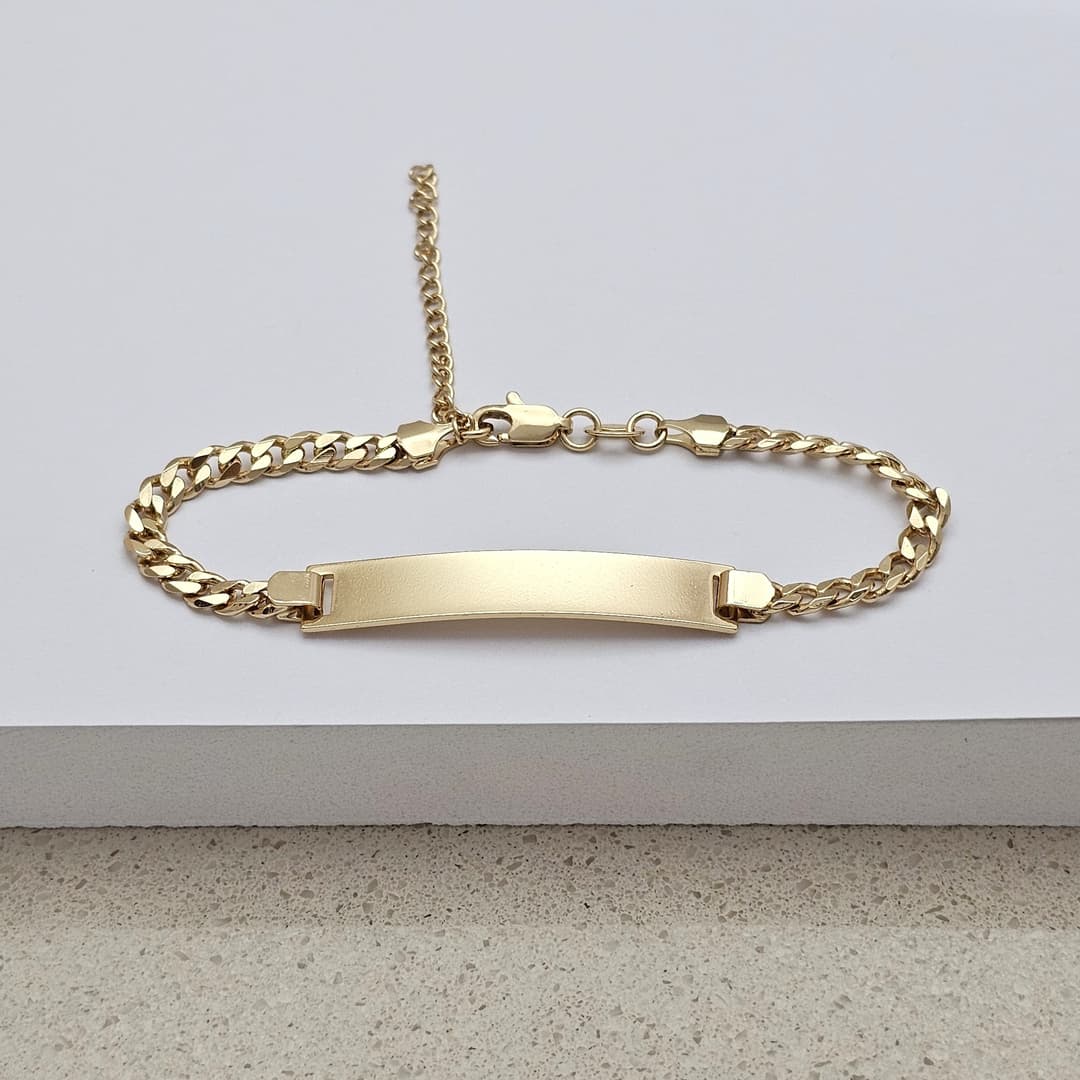 PULSERA CUBANA PLACA 4MM