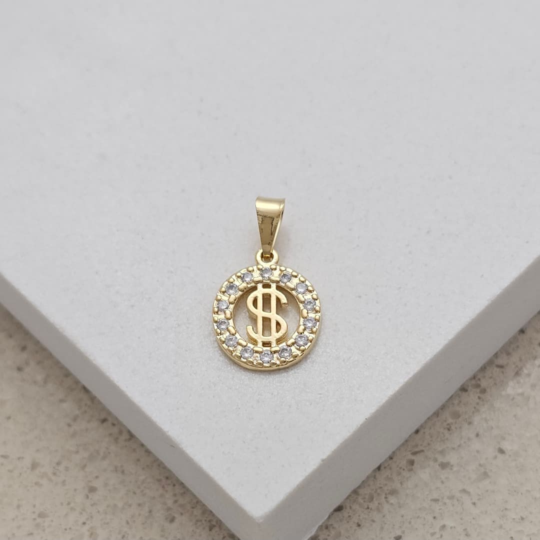 DIJE REDONDO CIRCON SIGNO $ 11X19MM