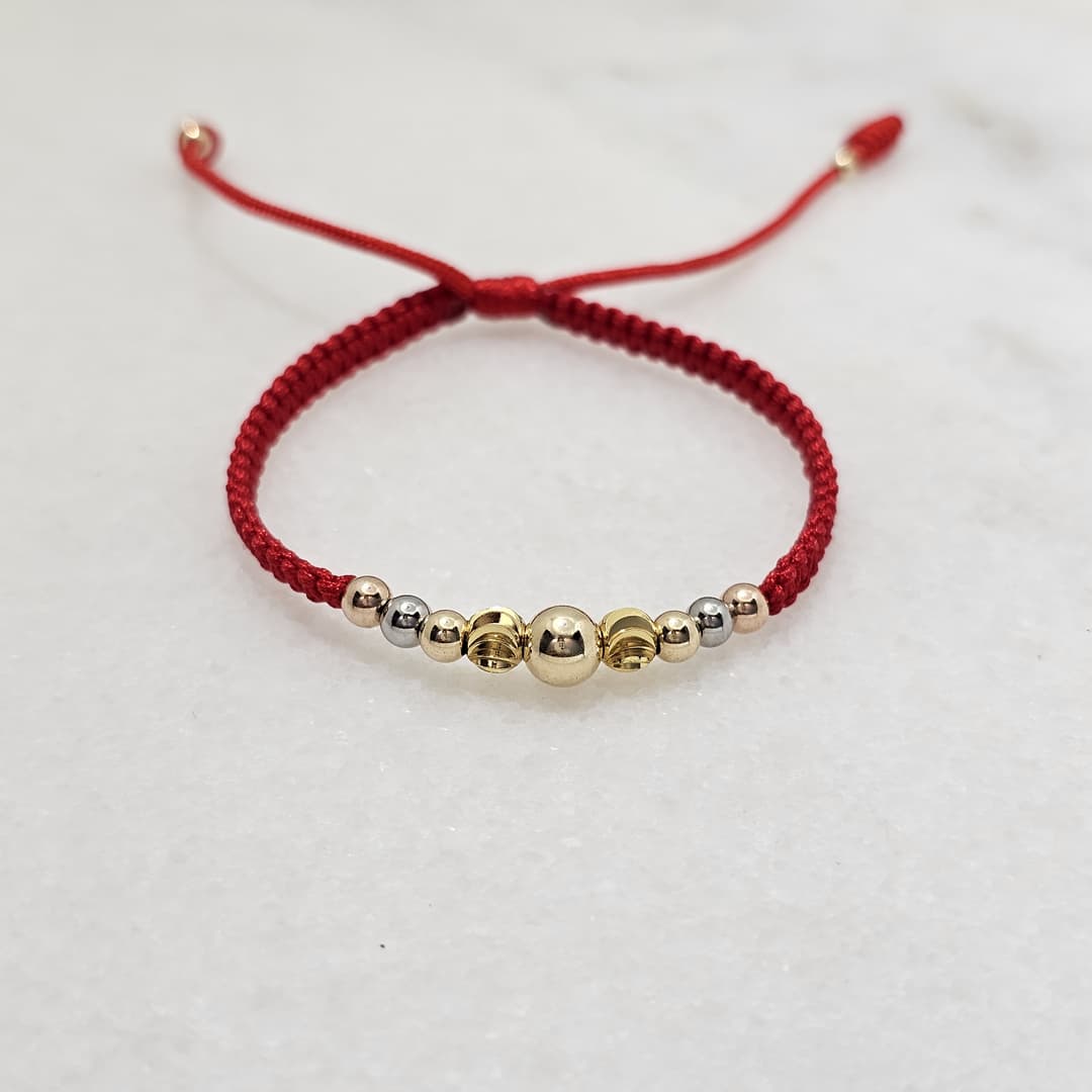PULSERA 3 OROS BALIN 4,5,6MM