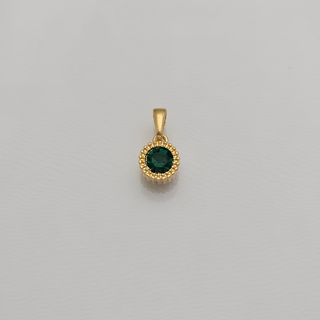 DIJE REDONDO CIRCON BISEL RAYAS 8X16MM